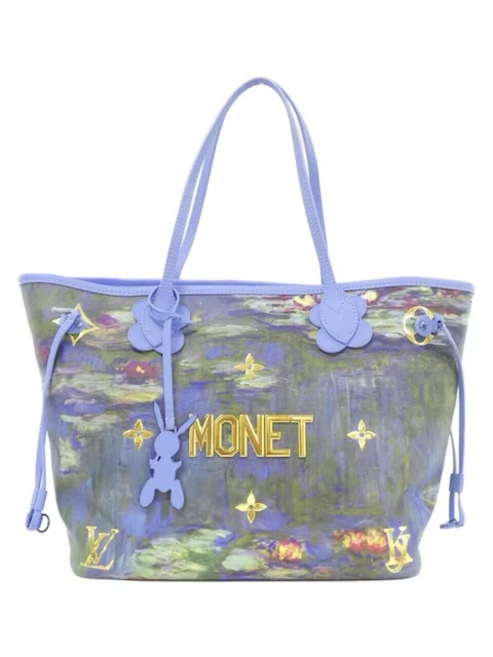 Louis Vuitton Monet Neverfull MM w/ Pouch Masters Collection Lillies Multicolor